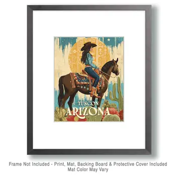 BOHO Cowgirl - Tucson Arizona Art Prints – 8″x10″ Artwork for 11″x14″ Frame