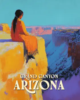 Cliffside Contemplation - Grand Canyon Arizona Art Prints – 8″x10″ Artwork for 11″x14″ Frame