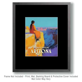 Cliffside Contemplation - Grand Canyon Arizona Art Prints – 8″x10″ Artwork for 11″x14″ Frame