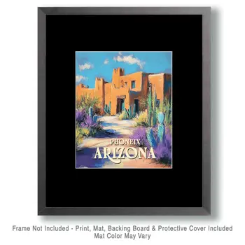 Pastel Adobe Home - Phoenix Arizona Art Prints – 8″x10″ Artwork for 11″x14″ Frame