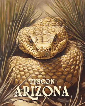 Golden Viper - Tucson Arizona Art Prints – 8″x10″ Artwork for 11″x14″ Frame