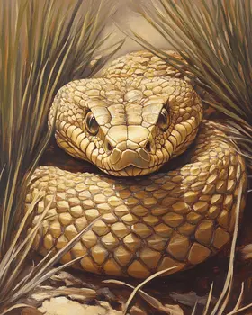 Golden Viper - Western and Southwestern Art Prints – 8″x10″ Artwork for 11″x14″ Frame