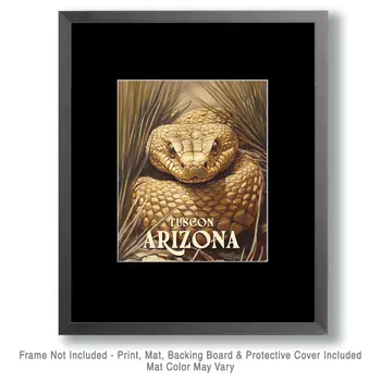 Golden Viper - Tucson Arizona Art Prints – 8″x10″ Artwork for 11″x14″ Frame
