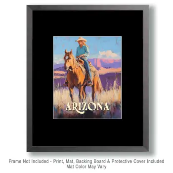 High Desert Cowgirl - Arizona Art Prints – 8″x10″ Artwork for 11″x14″ Frame
