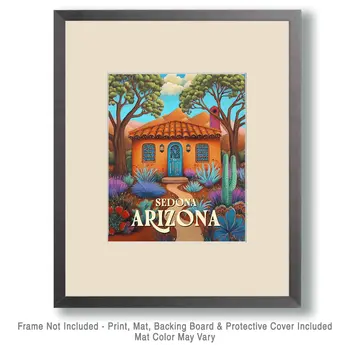 Adobe Abode - Sedona Arizona Art Prints – 8″x10″ Artwork for 11″x14″ Frame
