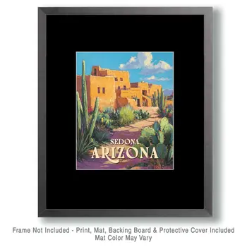 Adobe Desert Home - Sedona Arizona Art Prints – 8″x10″ Artwork for 11″x14″ Frame