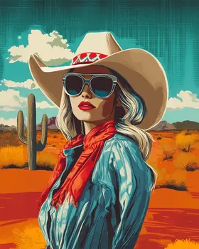 Arizona Cowgirl - Western and Southwestern Art Prints – 8″x10″ Artwork for 11″x14″ Frame