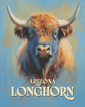 Arizona Longhorn - Southwestern Art Prints – 8″x10″ Artwork for 11″x14″ Frame