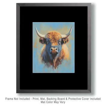 Arizona Longhorn - Western and Southwestern Art Prints – 8″x10″ Artwork for 11″x14″ Frame