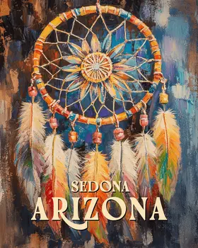 Arizona Dreamcatcher - Sedona Art Prints – 8″x10″ Artwork for 11″x14″ Frame