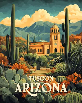 Desert Church - Tucson Arizona Art Prints – 8″x10″ Artwork for 11″x14″ Frame