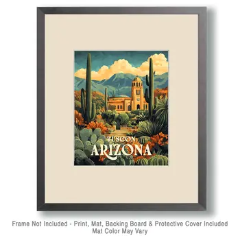 Desert Church - Tucson Arizona Art Prints – 8″x10″ Artwork for 11″x14″ Frame