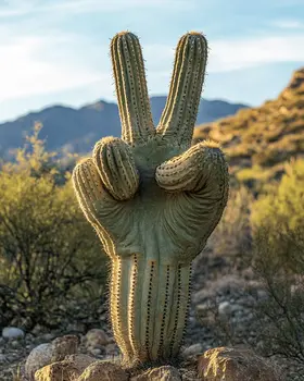 Saguaro Peace Sign - Western and Southwestern Art Prints – 8″x10″ Artwork for 11″x14″ Frame