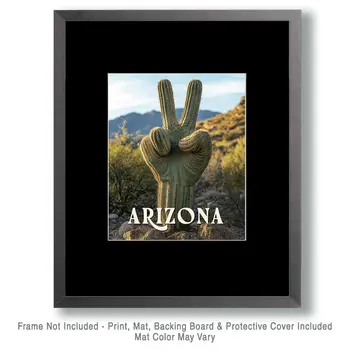 Saguaro Peace Sign - Arizona Art Prints – 8″x10″ Artwork for 11″x14″ Frame