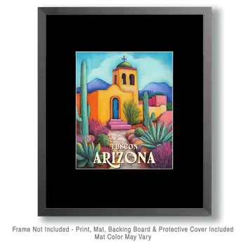 Adobe Church - Tucson Arizona Art Prints – 8″x10″ Artwork for 11″x14″ Frame