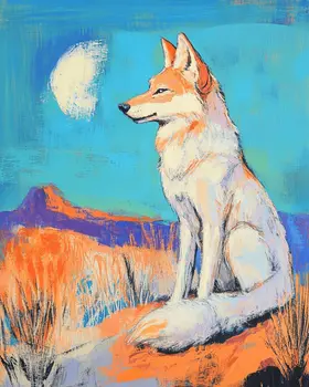 El Coyote - Western and Southwestern Art Prints – 8″x10″ Artwork for 11″x14″ Frame