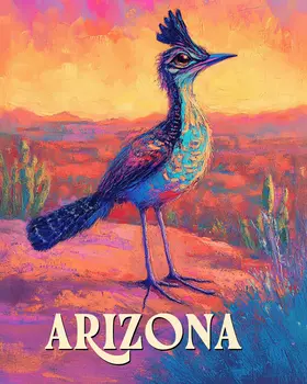 Roadrunner at Sunset - Arizona Art Prints – 8″x10″ Artwork for 11″x14″ Frame