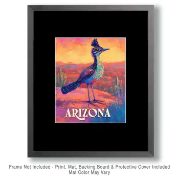 Roadrunner at Sunset - Arizona Art Prints – 8″x10″ Artwork for 11″x14″ Frame