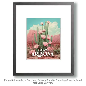 Blooming Cactus - Tucson Arizona Art Prints – 8″x10″ Artwork for 11″x14″ Frame