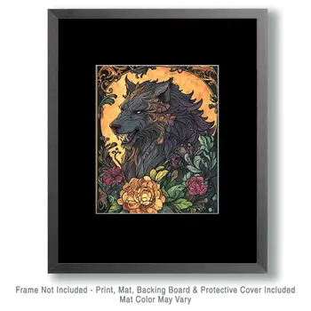 Nouveau Beast of Bray Farm Road - Cryptids Cryptozoology Wall Art Prints – 8″x10″ Artwork for 11″x14″ Frame
