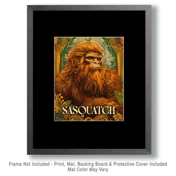 Sasquatch - Bigfoot - Mythical Beasts Wall Art Prints – 8″x10″ Artwork for 11″x14″ Frame