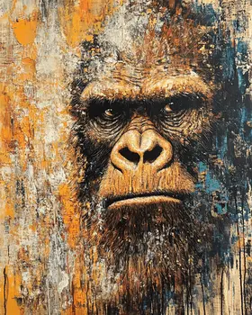 Grunge Sasquatch - Bigfoot - Mythical Beasts Wall Art Prints – 8″x10″ Artwork for 11″x14″ Frame