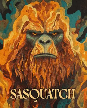 Nouveau Sasquatch - Bigfoot - Mythical Beasts Wall Art Prints – 8″x10″ Artwork for 11″x14″ Frame