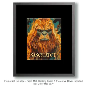 Nouveau Sasquatch - Bigfoot - Mythical Beasts Wall Art Prints – 8″x10″ Artwork for 11″x14″ Frame