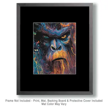 Abstract Anger Sasquatch - Bigfoot - Mythical Beasts Wall Art Prints – 8″x10″ Artwork for 11″x14″ Frame