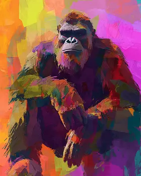 Pop Art Sasquatch - Bigfoot - Mythical Beasts Wall Art Prints – 8″x10″ Artwork for 11″x14″ Frame