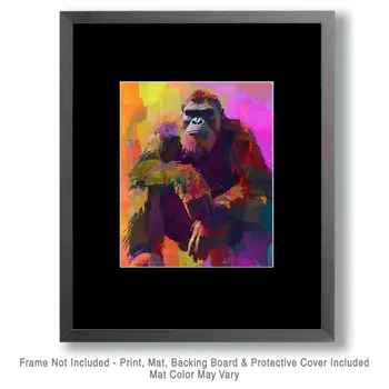 Pop Art Sasquatch - Bigfoot - Mythical Beasts Wall Art Prints – 8″x10″ Artwork for 11″x14″ Frame
