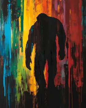 Sasquatch Silhouette - Bigfoot - Mythical Beasts Wall Art Prints – 8″x10″ Artwork for 11″x14″ Frame