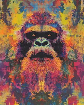 Colorful Sasquatch - Bigfoot - Mythical Beasts Wall Art Prints – 8″x10″ Artwork for 11″x14″ Frame