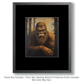 Mighty Sasquatch - Bigfoot - Mythical Beasts Wall Art Prints – 8″x10″ Artwork for 11″x14″ Frame