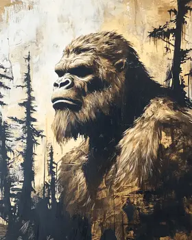 Vintage Sasquatch - Bigfoot - Mythical Beasts Wall Art Prints – 8″x10″ Artwork for 11″x14″ Frame