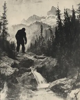 Sasquatch Hike - Bigfoot - Mythical Beasts Wall Art Prints – 8″x10″ Artwork for 11″x14″ Frame