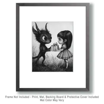 A Gift for Chupacabra - Mythical Beasts Wall Art Prints – 8″x10″ Artwork for 11″x14″ Frame