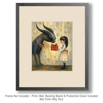 Chupacabra's Birthday - Mythical Beasts Wall Art Prints – 8″x10″ Artwork for 11″x14″ Frame