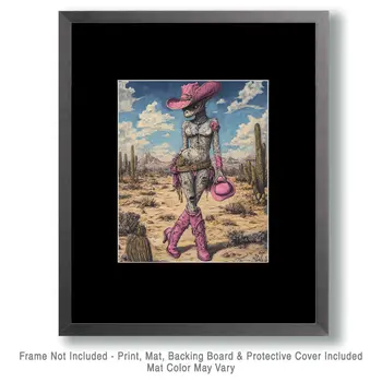 Chupacabra Cowgirl - Mythical Beasts Wall Art Prints – 8″x10″ Artwork for 11″x14″ Frame