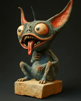 Folk Art Chupacabra - Mythical Beasts Wall Art Prints – 8″x10″ Artwork for 11″x14″ Frame