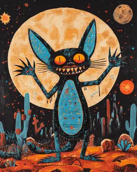 Midnight Chupacabra - Mythical Beasts Wall Art Prints – 8″x10″ Artwork for 11″x14″ Frame
