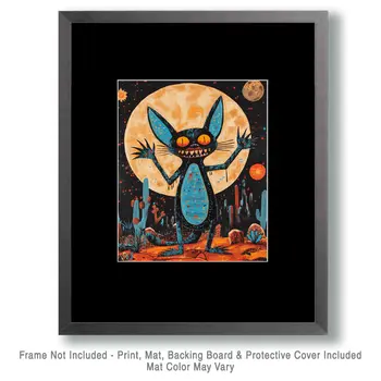 Midnight Chupacabra - Mythical Beasts Wall Art Prints – 8″x10″ Artwork for 11″x14″ Frame