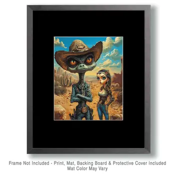 Chupacabra Con Amiga - Mythical Beasts Wall Art Prints – 8″x10″ Artwork for 11″x14″ Frame