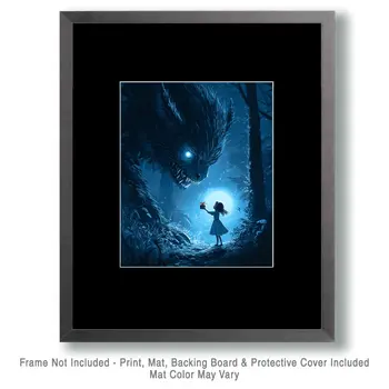 A Present for Chupacabra - Mythical Beasts Wall Art Prints – 8″x10″ Artwork for 11″x14″ Frame