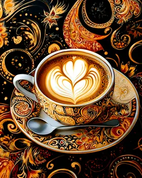 BOHO Love Cup - Coffee Wall Art Prints - 8"x10" Art Print for 11"x14" Frame