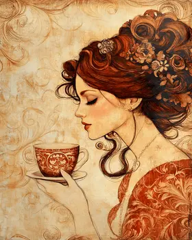 Morning Cup - Coffee Wall Art Prints - 8"x10" Art Print for 11"x14" Frame