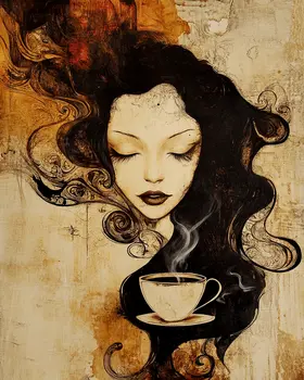Mystic Cup - Coffee Wall Art Prints - 8"x10" Art Print for 11"x14" Frame
