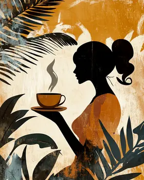 Afternoon Cup - Coffee Wall Art Prints - 8"x10" Art Print for 11"x14" Frame