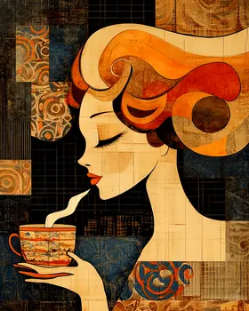 Cafe Cup - Coffee Wall Art Prints - 8"x10" Art Print for 11"x14" Frame