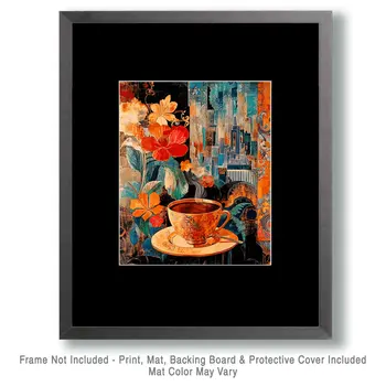 Impressionist Cup - Coffee Wall Art Prints - 8"x10" Art Print for 11"x14" Frame